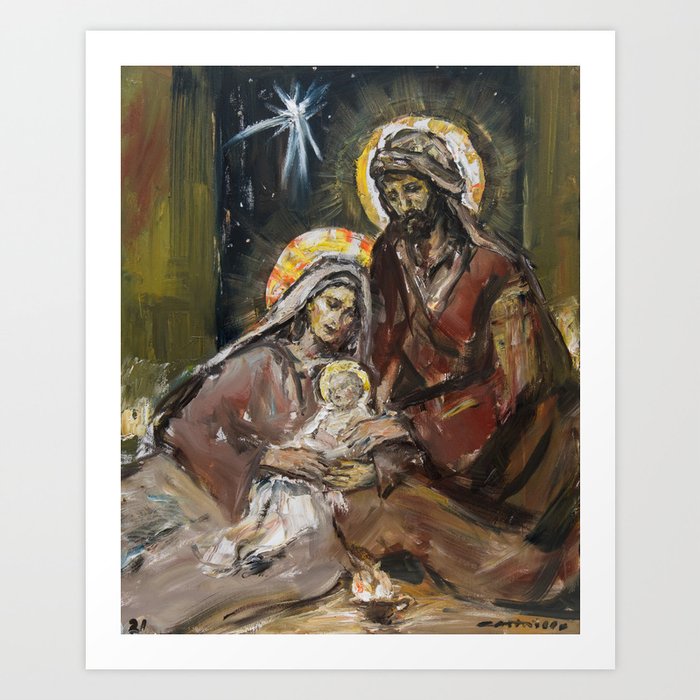 Holy Family Christmas Art Print