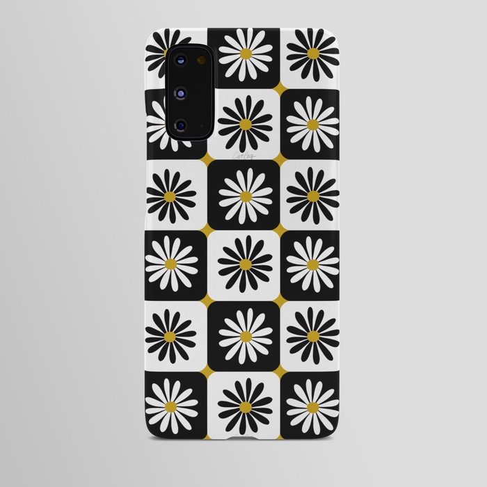 Checkered Daisies – Black & White Android Case