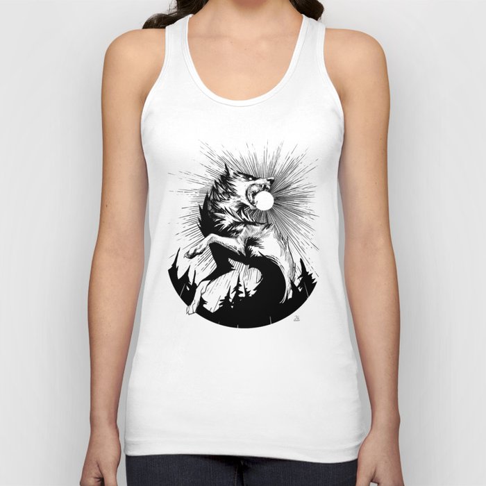 The Wolf that Swallowed the Sun - Lineart Tank Top