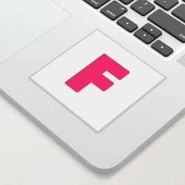 F (Dark Pink & White Letter) Sticker