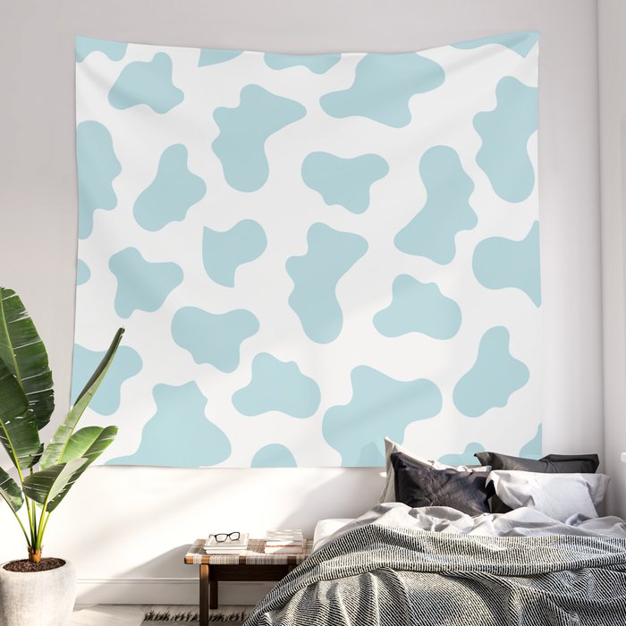Baby Blue Cow Print Tapestry for Sale by laurencude
