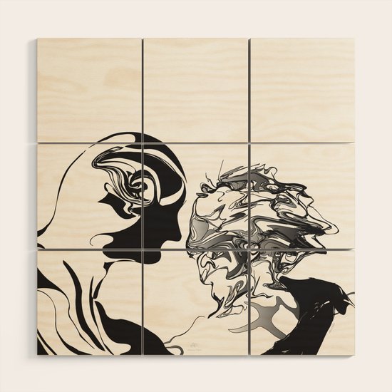 Secret 1 Black On White Background Zoom Wood Wall Art By