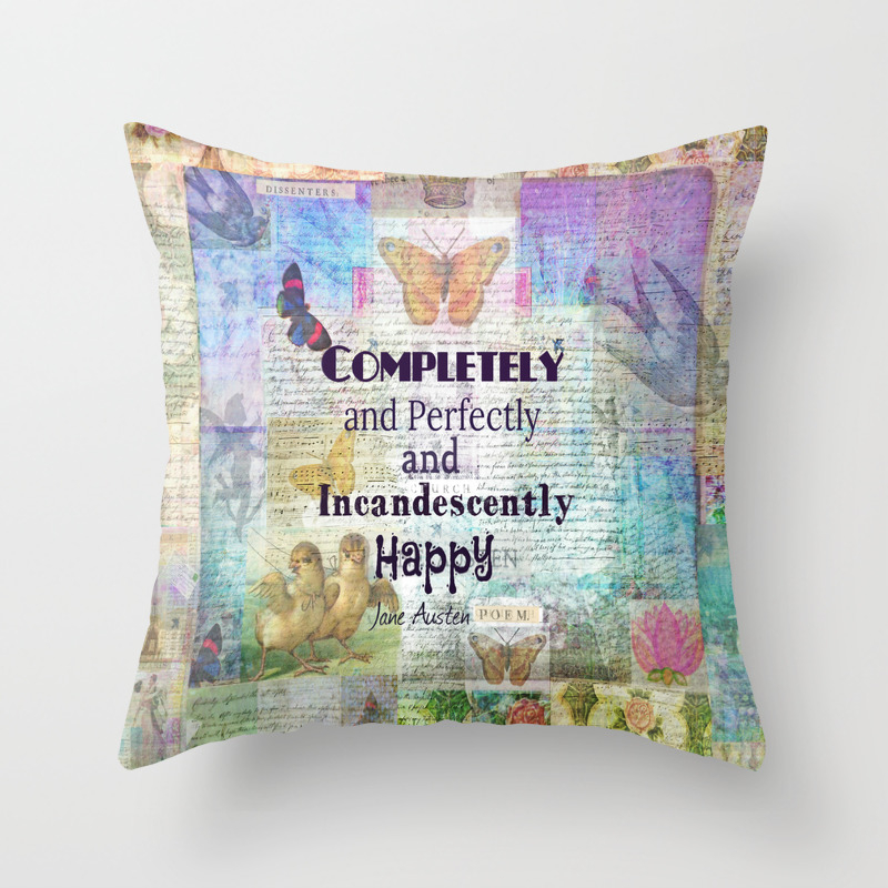 Jane Austen Pride And Prejudice Quote Completely And Perfec Throw Pillow By Goldenslipper Society6