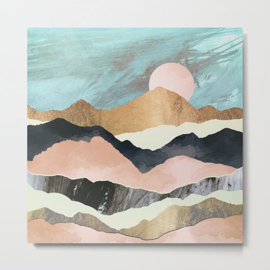 Pink Mountains Metal Print