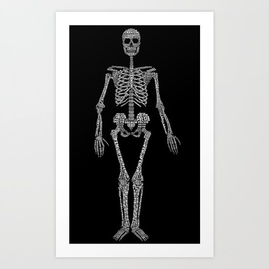 Skeleton Typography Art Print