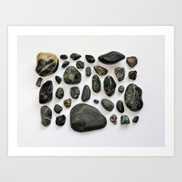 Beach Stones: The Blacks (Lapidary; Found Objects) Art Print
