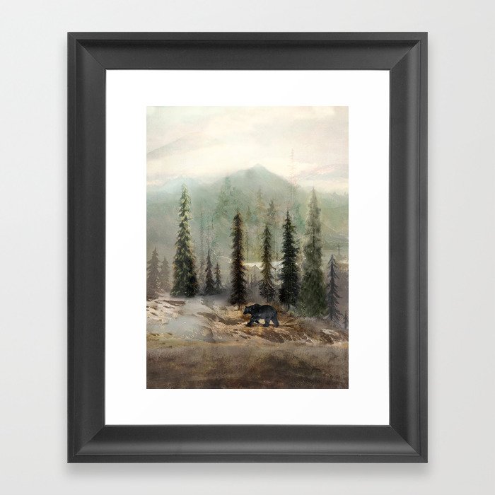 Mountain Black Bear Framed Art Print