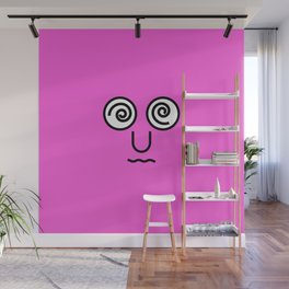 type face: Dizzy Emoji Pink Wall Mural