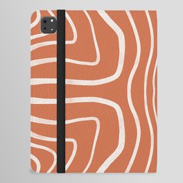 Abstract White Line Pattern - orange big iPad Folio Case