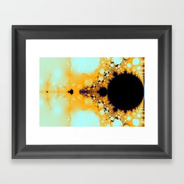 Gold fractal Framed Art Print