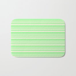 [ Thumbnail: Beige and Green Colored Lined/Striped Pattern Bath Mat ]