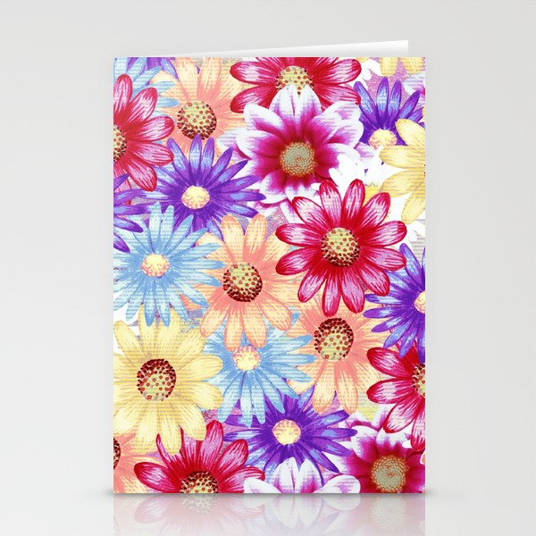 Multicolored Daisies Stationery Cards