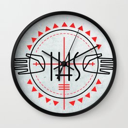 IHS religious Jesuit symbol Wall Clock