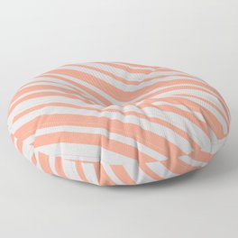 [ Thumbnail: Light Gray & Dark Salmon Colored Lines/Stripes Pattern Floor Pillow ]