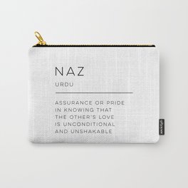 Naz Definition Carry-All Pouch | Graphicdesign, Love, Urdu, Words, Linguistics, Couple, Unconditionallove, Linguist, Romantic, Lovers 