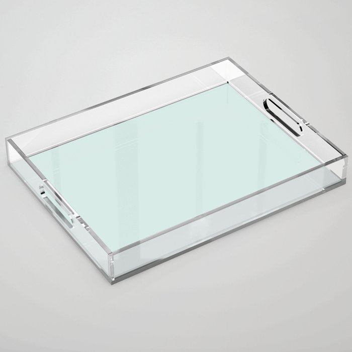 Light Aqua Green Gray Solid Color Pantone Hushed Green 12-5508 TCX Shades of Blue-green Hues Acrylic Tray