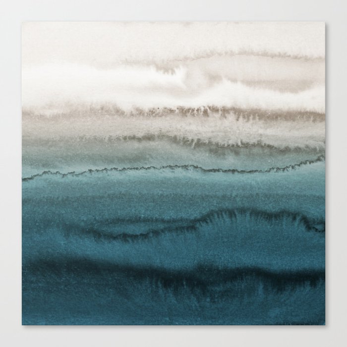 WITHIN THE TIDES - CRASHING WAVES TEAL Canvas Print