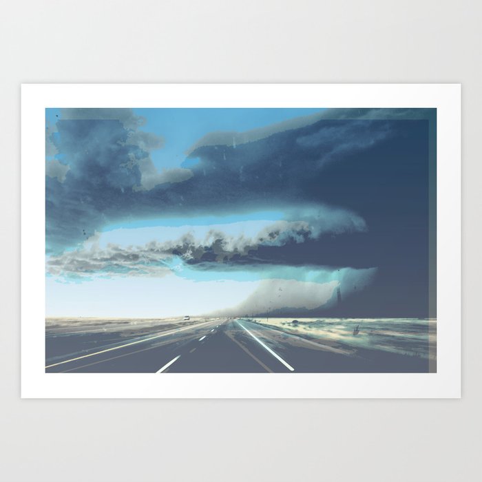 Summer Squall on the Highway, Central New Mexico, 2013 Art Print
