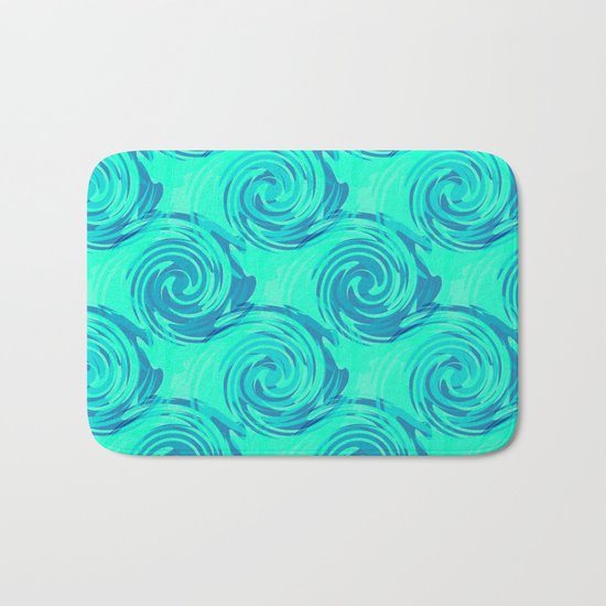 Abstract pattern in turquoise and blue tones. Bath Mat