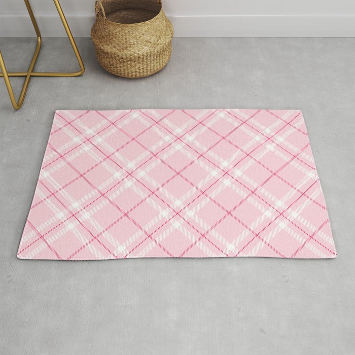 Blush Pink Plaid Rug by NewburyBoutique Society6