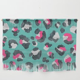 Leopard Print – Turquoise & Pink Wall Hanging