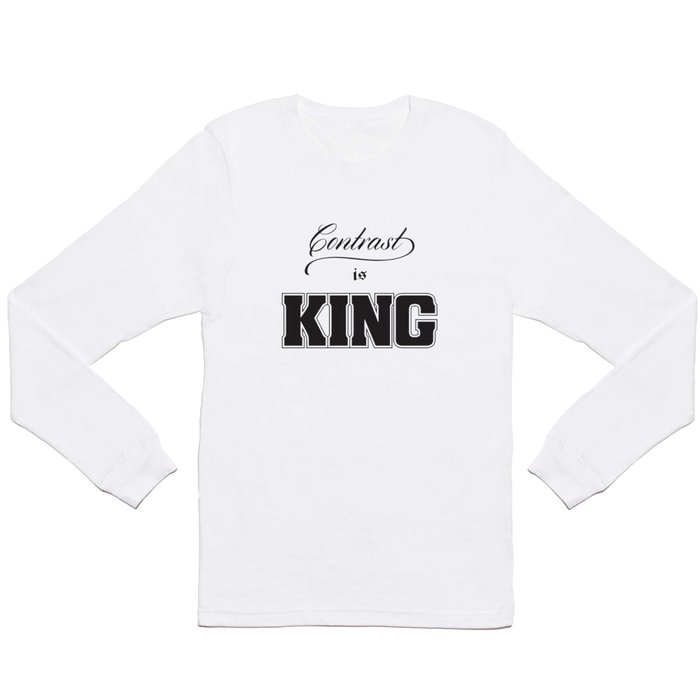 Contrast Is King on White Long Sleeve T Shirt