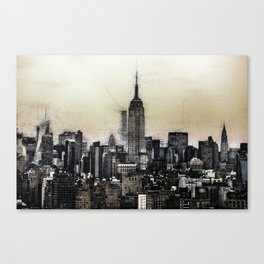 New York City Skyline - Sketch Art Canvas Print