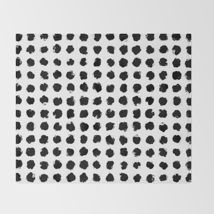 Black And White Minimal Minimalistic Polka Dots Brush Strokes