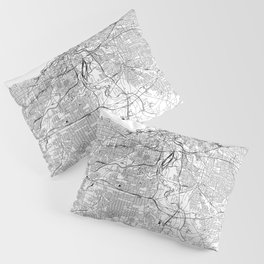 Cleveland White Map Pillow Sham