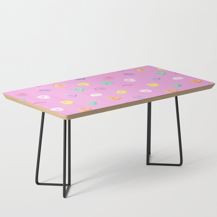 Valentines Day Candy Hearts Pattern - Pink Coffee Table