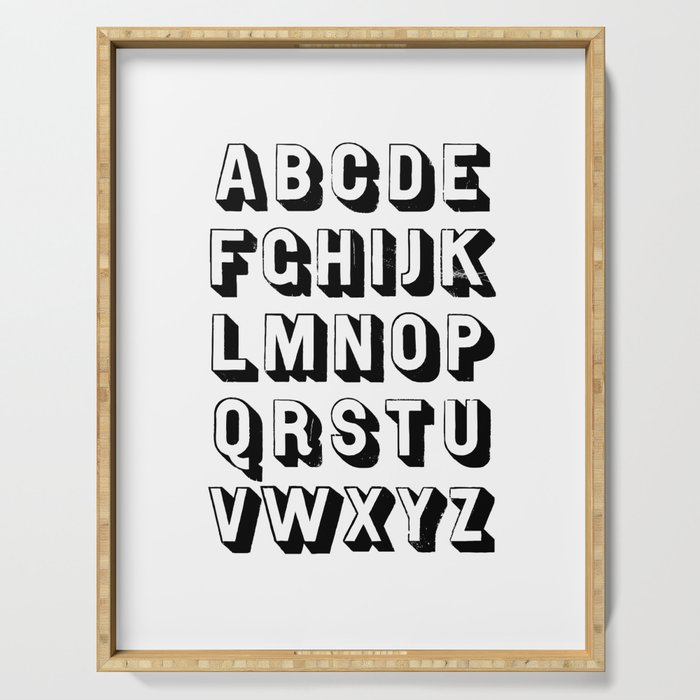 Alphabet Black And White Wall Decor Poster Home Decor Nursery Art