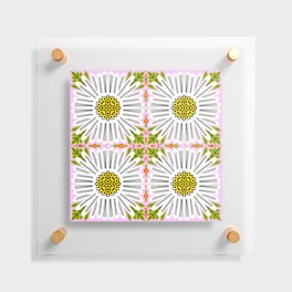 MidCentury Modern Daisy Flowers Pink Floating Acrylic Print