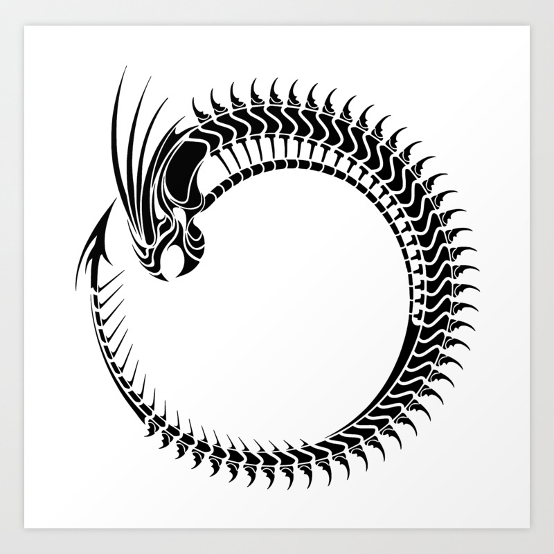 Onwijs Black dragon tribal tattoo design Art Print by pixxart | Society6 SO-97