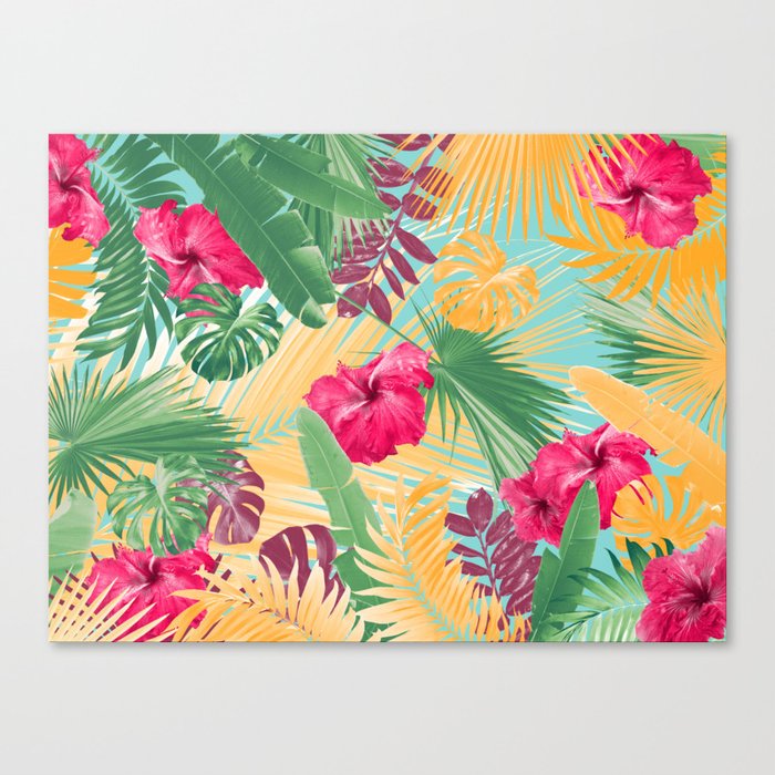 Summer Hibiscus Flower Jungle #1 #tropical #decor #art #society6 Canvas Print