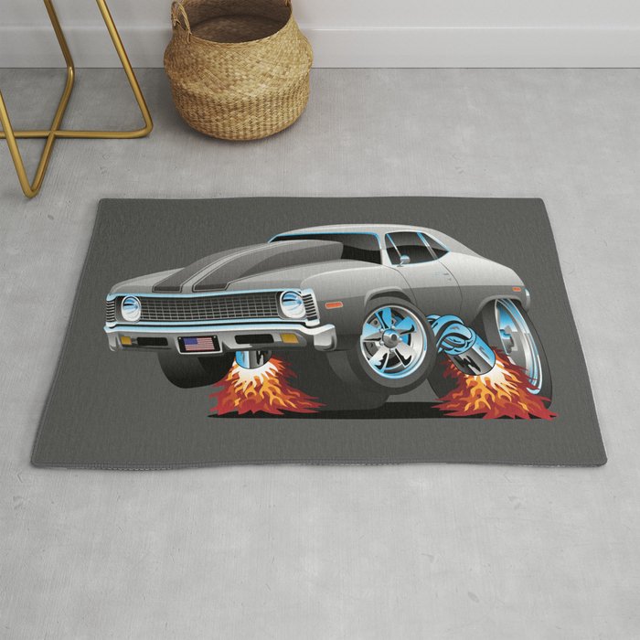 Classic American Muscle Car Hot Rod Cartoon Rug By Hobrath Society6