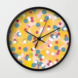 Yellow Dots Wall Clock