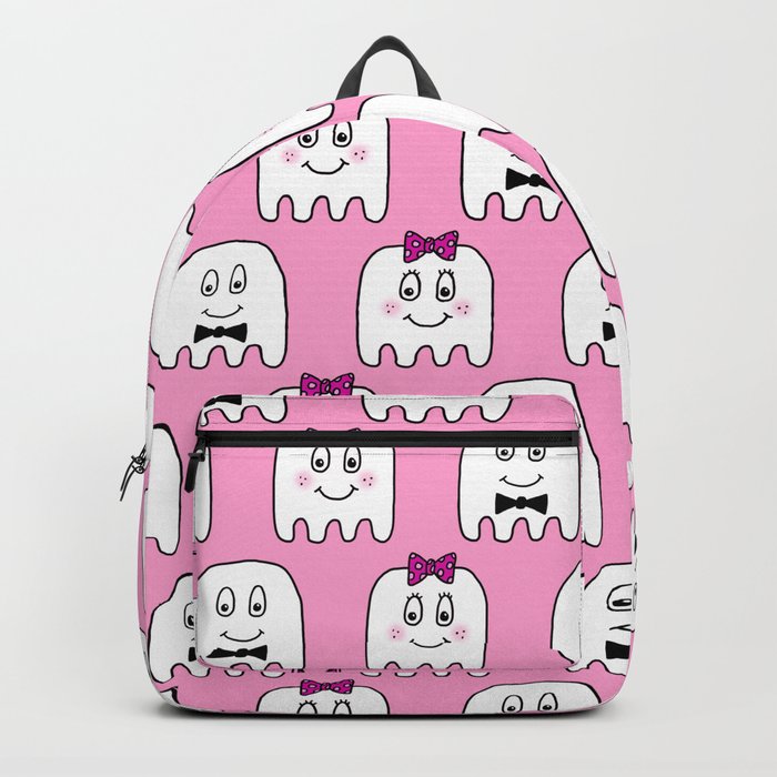 Cute Ghosts in Pink Backpack