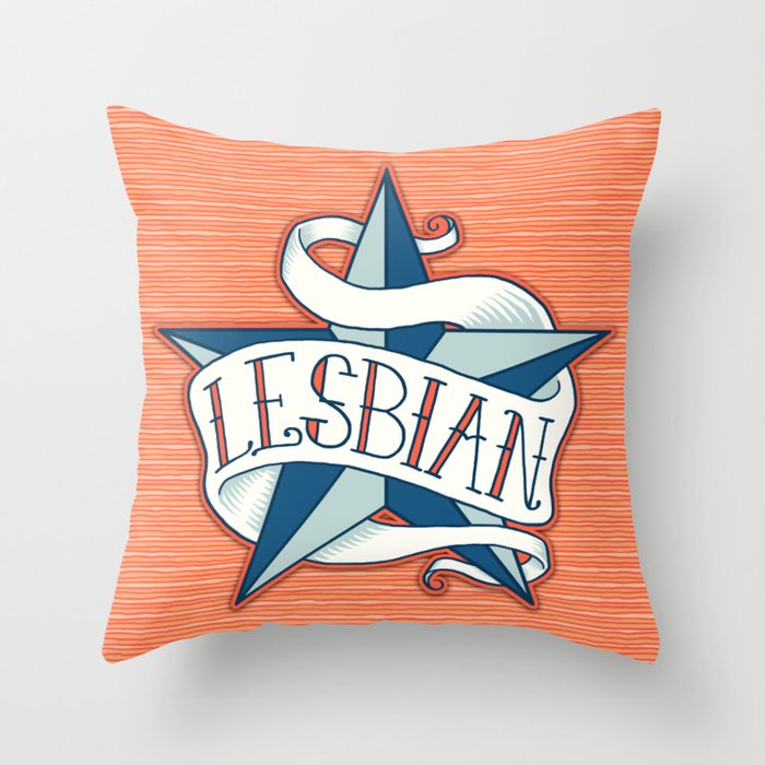 Lesbian Nautical Star Throw Pillow