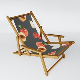 Trendy Summer Pattern with Stawberries, pears and peaches Sling Chair
