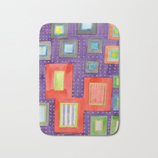 Various Frames on dotted Wall Bath Mat