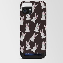 Easter Bunny With Glasses And Flowers Pattern- Brown iPhone Card Case