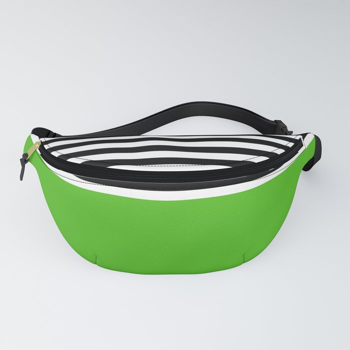 Kelly Green With Black and White Stripes Fanny Pack