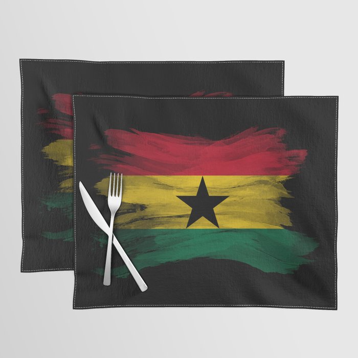 Ghana flag brush stroke, national flag Placemat
