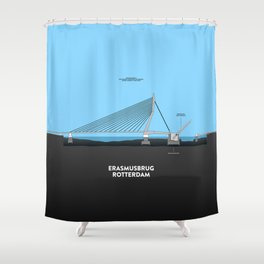 Erasmus bridge Rotterdam Shower Curtain