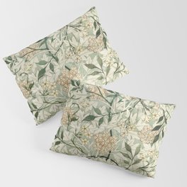 Shabby vintage ivory green rustic floral pattern Pillow Sham