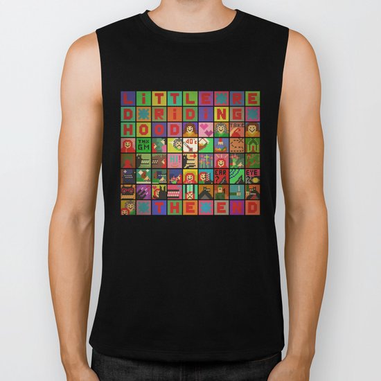 little red riding hood pixel story Biker Tank