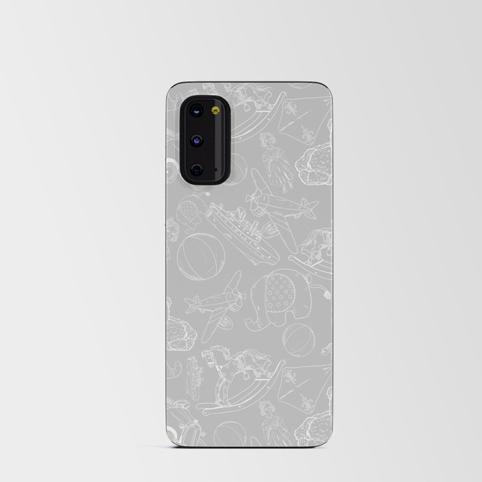 Light Grey and White Toys Outline Pattern Android Card Case