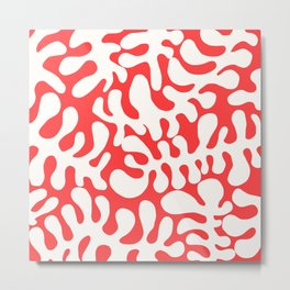 White Matisse cut outs seaweed pattern 19 Metal Print