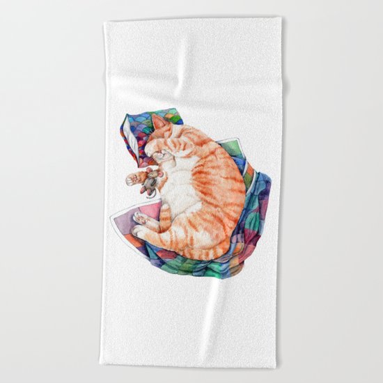Zoi's Winter Nap Beach Towel