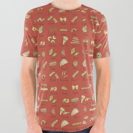 Italian Pasta Shapes All Over Graphic Tee